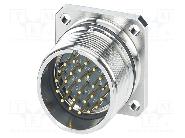 Connector: M27; socket; PIN: 28; male; IP67; HC; soldering; 48V; 8A