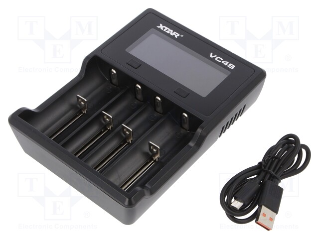 Charger: microprocessor-based; Li-Ion,Ni-MH; 1.2/3.6/3.7V; 5VDC