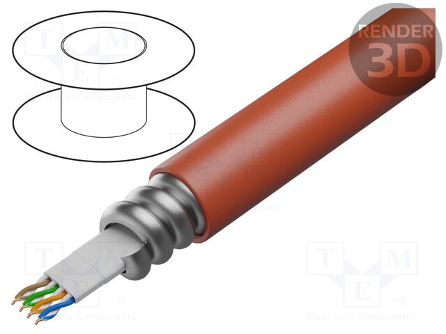 Wire; U/UTP; industrial Ethernet,outdoor; 6; solid; Cu; 4x2x23AWG