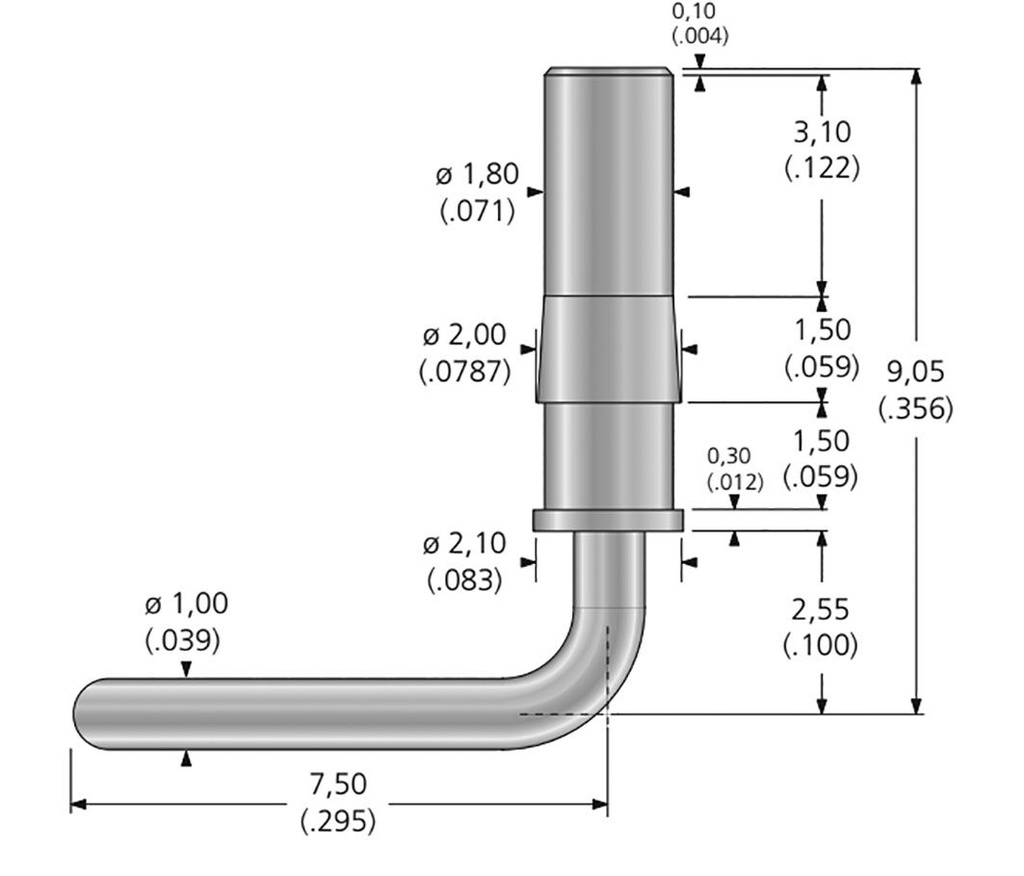 Test needle; 3A; Contact plating: gold-plated; Contacts: brass