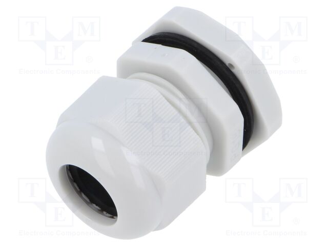 Cable gland; PG16; polyamide; light grey