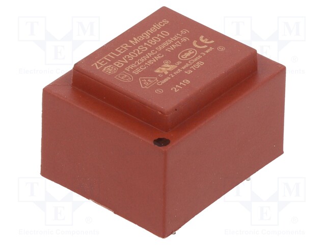 Transformer: encapsulated; 230VAC; 18V; Mounting: PCB
