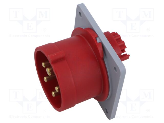 Connector: AC supply 3-phase; socket; male; straight; IP44; 16A