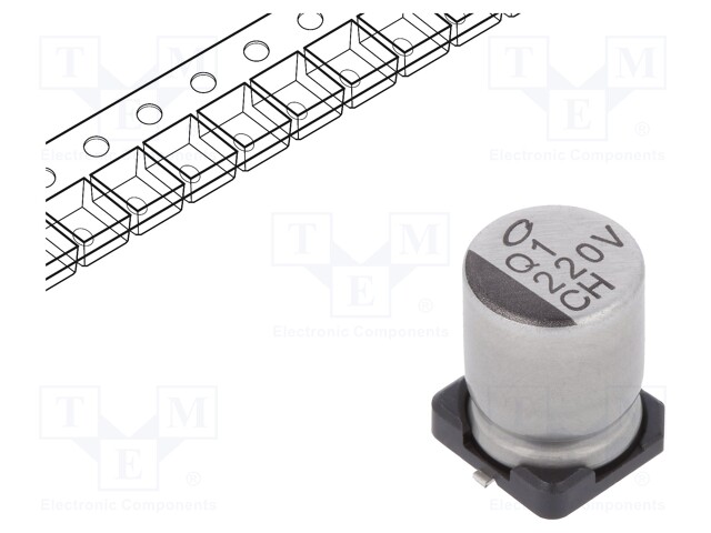 Capacitor: electrolytic; SMD; 220uF; 35VDC; Ø8x10mm; ±20%; 2000h