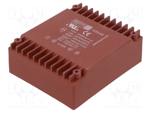 Transformer: encapsulated; 14VA; 115/230VAC; 24V; 24V; 292mA; 292mA