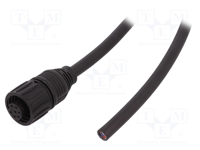 Connector: circular; plug; PIN: 7; female; cables; IP65,IP67; 10A