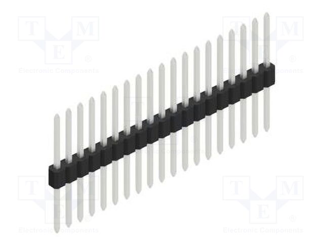 Connector: pin strips; pin header; male; PIN: 19; 1.27mm; THT; 1x19