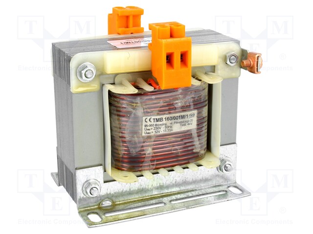 Transformer: mains; 160VA; 230VAC; 12V; Leads: terminal block; 2kg