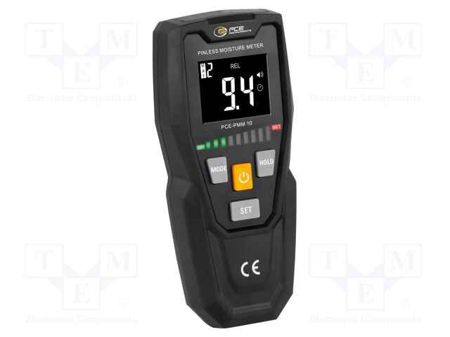 Hygrometer; LCD 2"; 0.1%RH; Temp: max.40°C; 155x35x70mm; IP20