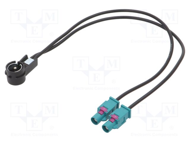 Cable; Fakra plug x2,ISO plug angled