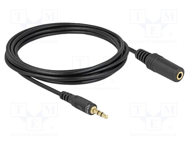 Cable; Jack 3.5mm socket,Jack 3.5mm plug; 3m; black