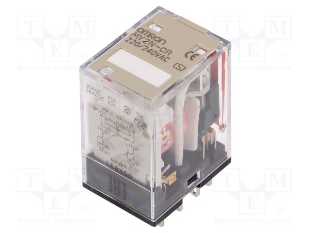 Relay: electromagnetic; DPDT; Ucoil: 230VAC; Icontacts max: 10A