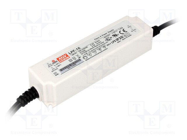 Power supply: switched-mode; LED; 16.08W; 24VDC; 0.67A; 90÷305VAC