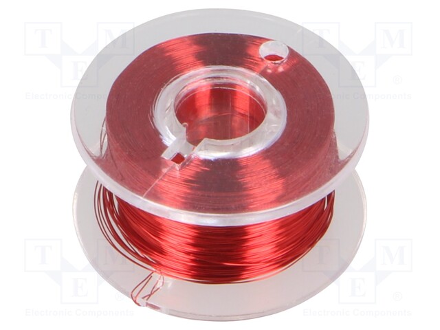 Silver plated copper wires; 0.1mm; red; Cu,silver plated; 100m