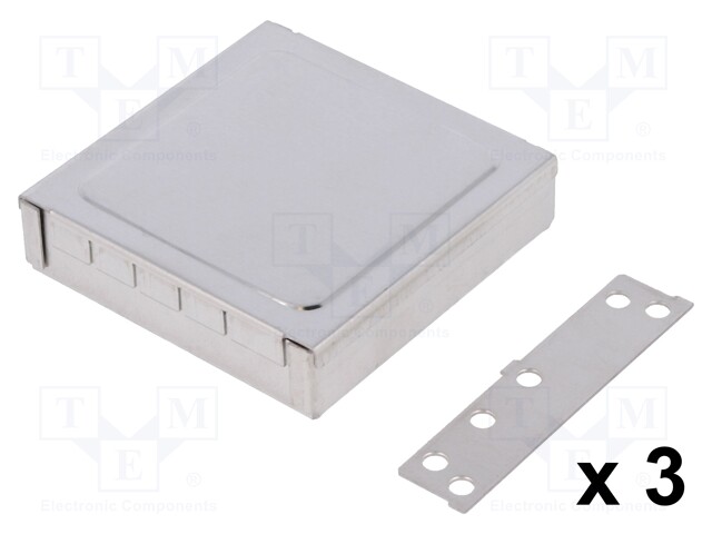 Enclosure: shielding; X: 68mm; Y: 68mm; Z: 17mm; steel
