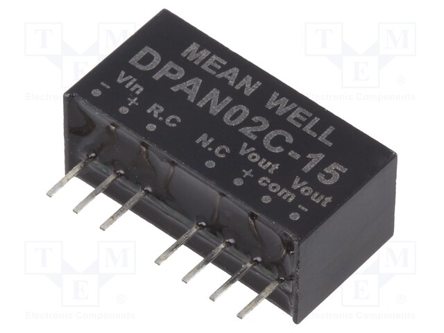 Converter: DC/DC; 2W; Uin: 36÷75V; Uout: 15VDC; Uout2: -15VDC; SIP8