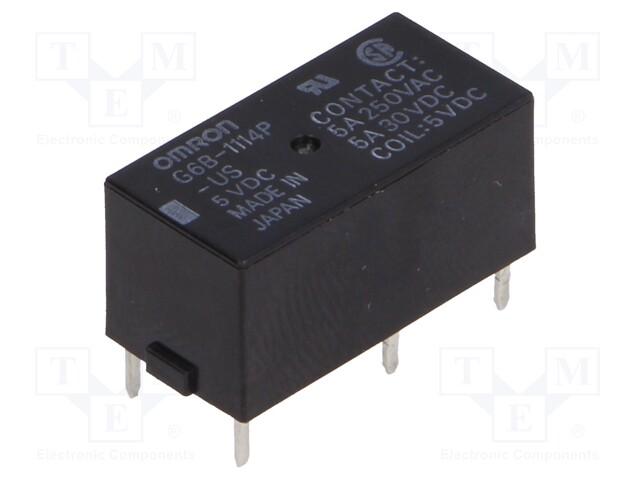 Relay: electromagnetic; SPST-NO; Ucoil: 5VDC; 5A/250VAC; 5A/30VDC