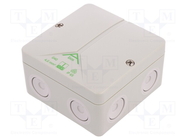 Enclosure: junction box; X: 93mm; Y: 93mm; Z: 55mm; polystyrene; IP65