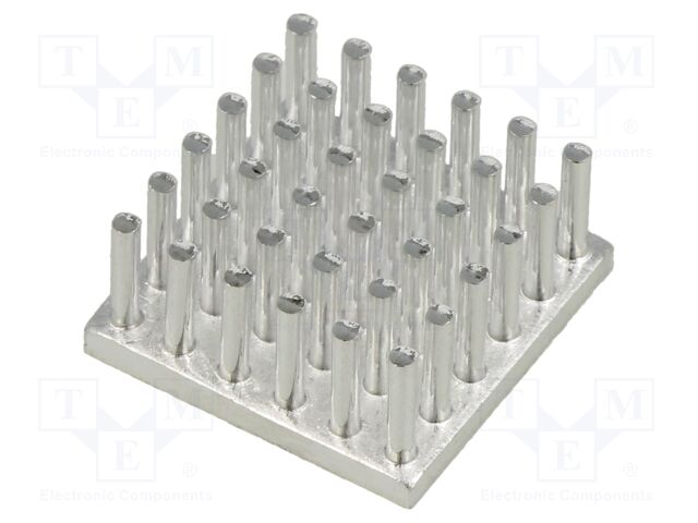 Heatsink: extruded; grilled; natural; L: 22mm; W: 22mm; H: 10mm; plain