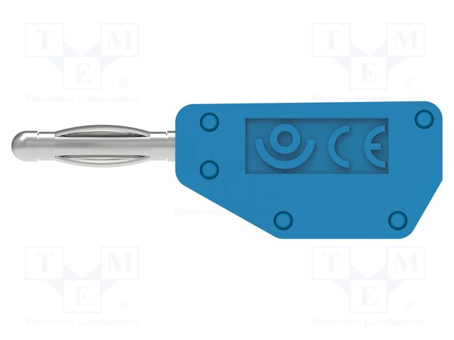 Connector: 2mm banana; plug; 10A; 30VAC; 60VDC; blue; nickel plated