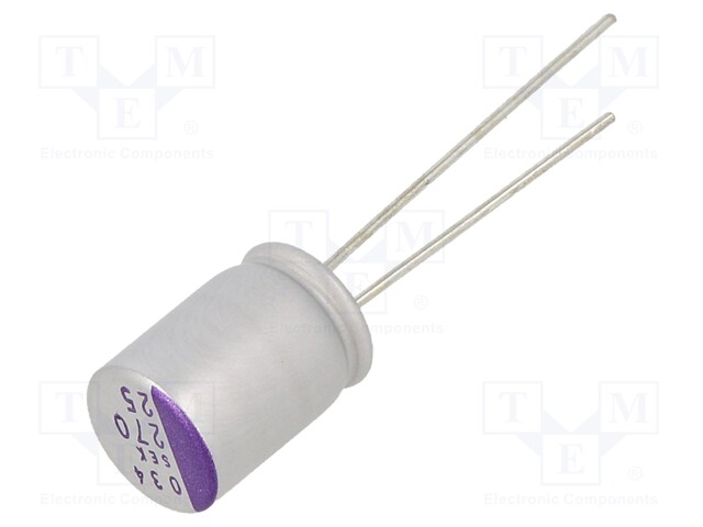 Capacitor: polymer; 270uF; 25VDC; SEK; THT; ±20%; -55÷125°C; 1000h