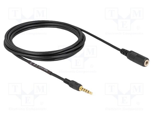 Cable; Jack 3.5mm 5pin socket,Jack 3,5mm 5pin plug; 1.8m; black