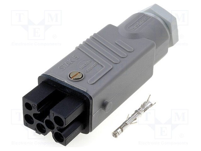 Connector: rectangular; ST; plug; female; PIN: 5; silver plated