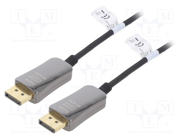 Cable; DisplayPort 1.4,HDCP,optical; 30m; black