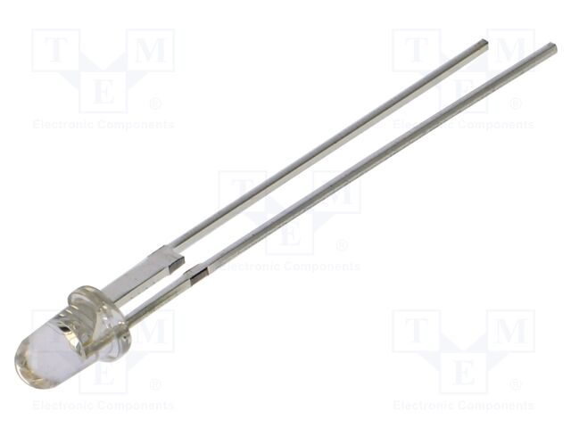 LED; blue; 3mm; 43000mcd; 15°; Front: convex; 3.2÷3.6VDC; -30÷85°C