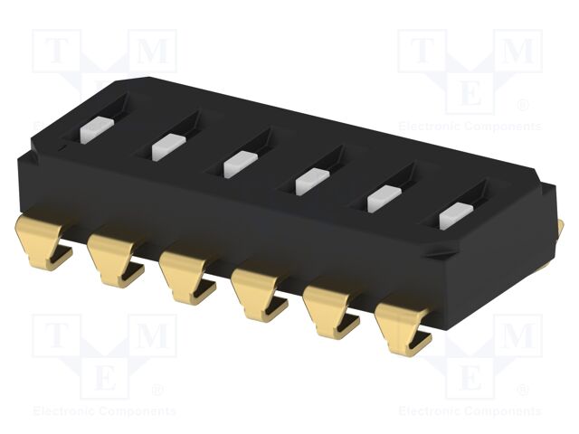 Switch: DIP-SWITCH; Poles number: 6; OFF-ON; 0.025A/24VDC; Pos: 2