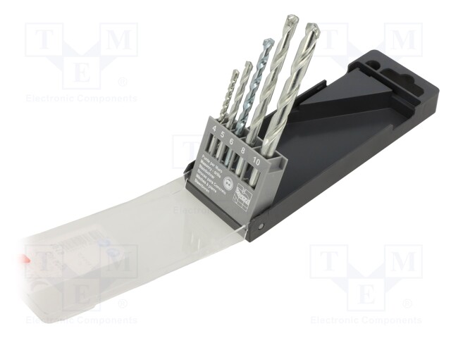 Drill set; for concrete; Conform to: DIN 8039; 5pcs.