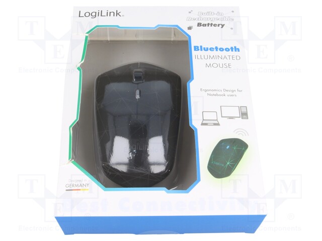 Optical mouse; black; USB A; wireless; No.of butt: 4; 10m