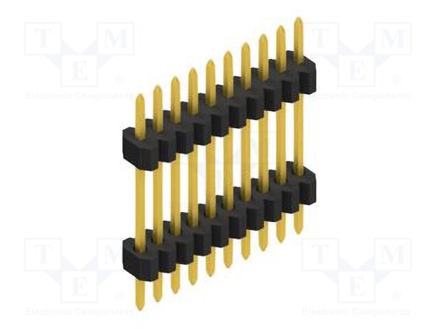 Connector: pin strips; pin header; male; PIN: 10; 1.27mm; THT; 1x10