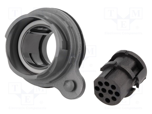 Connector: circular; socket; female; PIN: 10; w/o contacts; UL94V-0