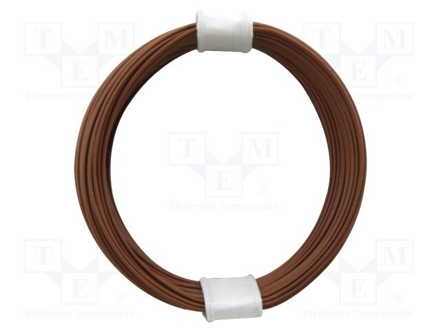 Wire; stranded; Cu; 1x0,04mm2; PVC; brown; 60V; -5÷85°C; 10m