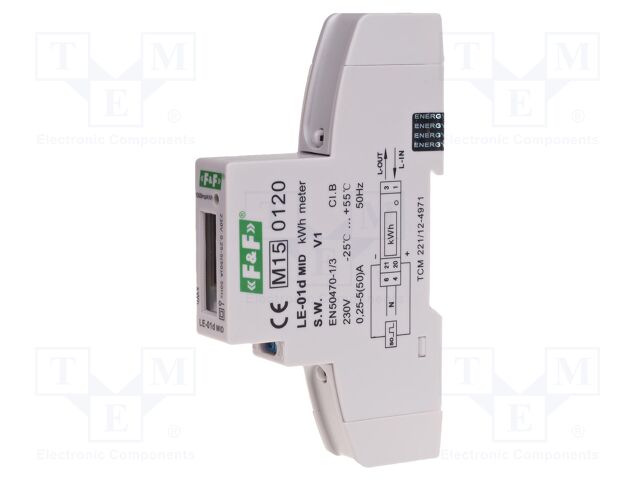 Electric energy meter; digital,mounting; for DIN rail mounting