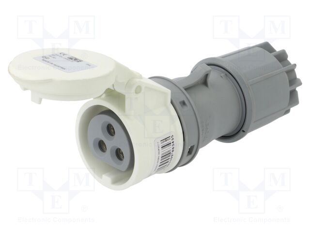 Connector: AC supply; plug; female; 16A; IEC 60309; IP44; PIN: 3