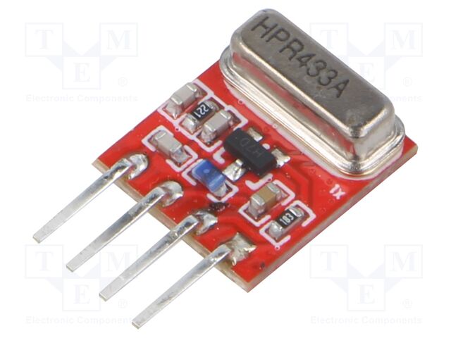 Module: RF; AM transmitter; 433Hz; 3÷12VDC; 10dBm; 0.05km