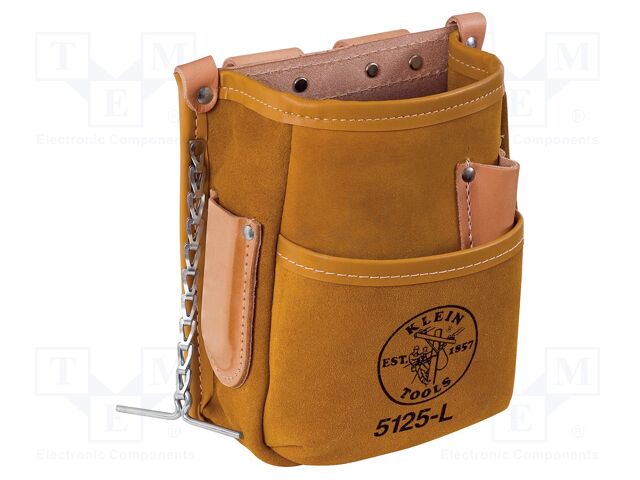 Tools pocket; bronze; natural leather; 57x216x191mm; holster