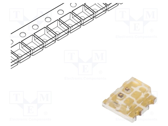 LED; SMD; 0606; yellow-green/orange; 1.6x1.6x0.7mm; 140°; 20mA