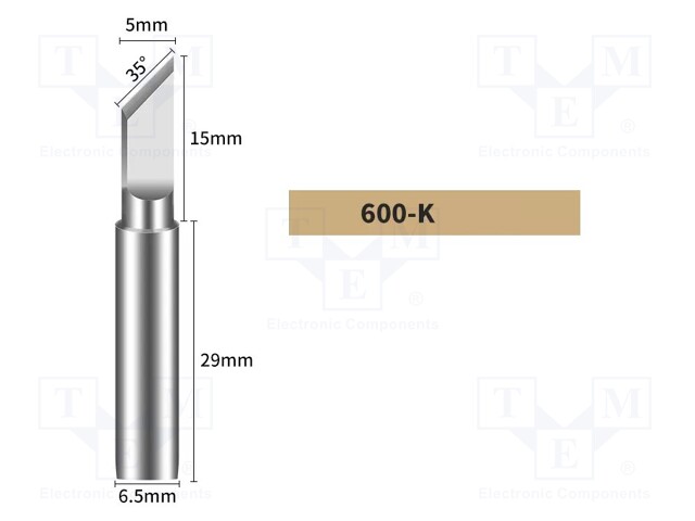 Tip; knife; 5mm; for soldering station; BK90