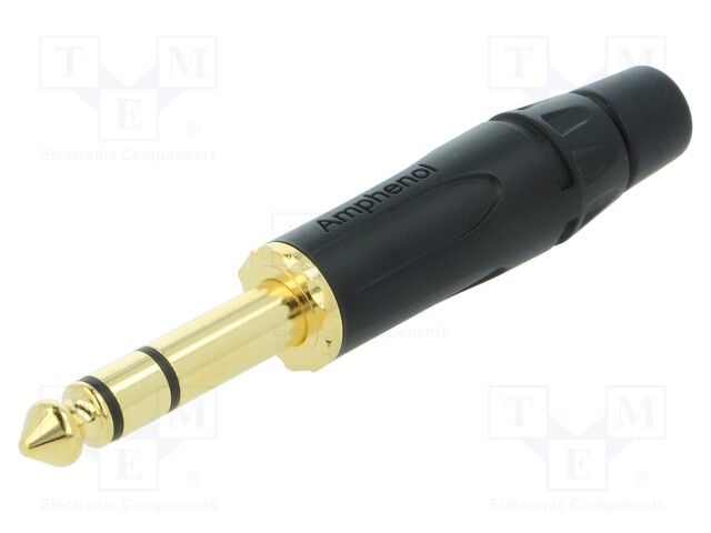 Plug; Jack 6,35mm; male; stereo; straight; for cable; soldering