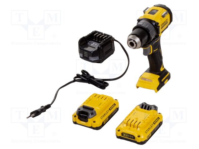 Drill/driver; battery; 0÷500rpm,0÷2krpm; 80Nm; 18VDC; FATMAX V20