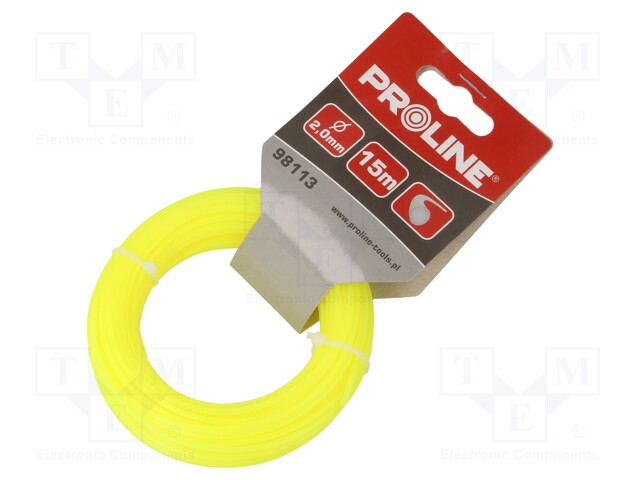 Trimmer line; L: 15m; Mat: nylon; Shape: round; Size: 2mm
