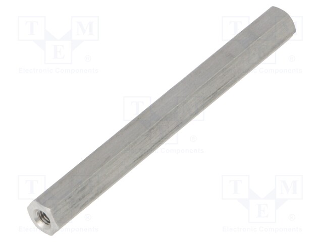 Screwed spacer sleeve; Int.thread: M3; 60mm; hexagonal; aluminium