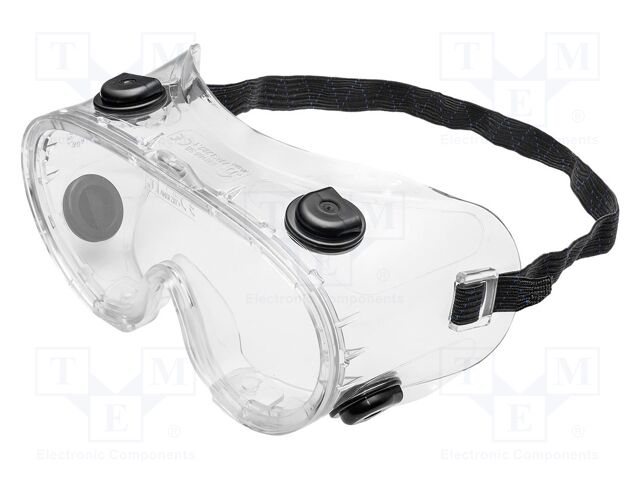 Safety goggles; Lens: transparent; polycarbonate