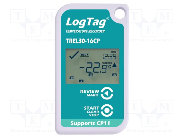Data logger; temperature (external probe required); IP61