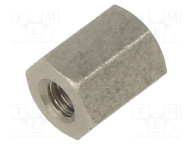 Screwed spacer sleeve; 5mm; Int.thread: M2; hexagonal