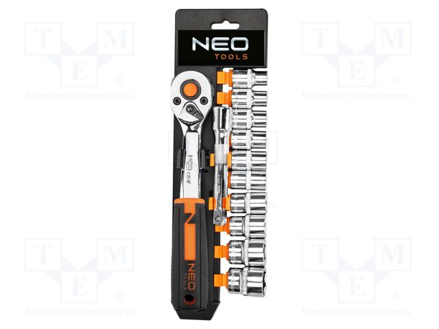 Wrench-set; socket spanner; Chrom-vanadium steel; Mounting: 3/8"