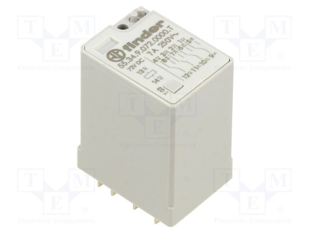 Relay: electromagnetic; 4PDT; 72VDC; Icontacts max: 15A; socket